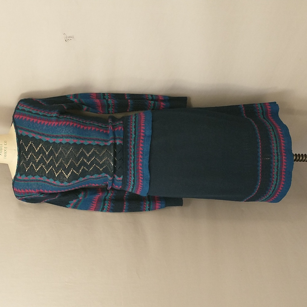 Vintage Knit Skirt Set Dress Semi Sheer Open Cobweb Weave 70s Acrylic by Alberoy